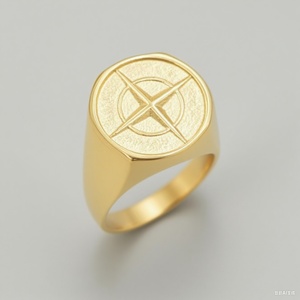 Bagues vintage avec motif boussole gravé, bijoux ajustables tendance pour hommes et femmes, pour les fêtes, le quotidien, ou comme cadeau - Product Image 2