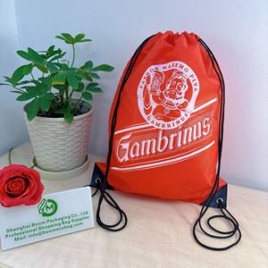 Sac à dos de sport avec cordon de serrage en polyester imprimé de logo personnalisé pour cadeau de voyage de plage - Product Image 4