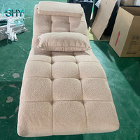 Table de massage moderne incurvée avec matelas en mousse, fauteuil inclinable Tophatter, chaise longue pour extensions de cils, table de massage
