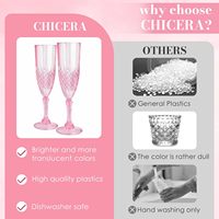 Verres à vin jetables transparents sans BPA de 6oz avec tige, verres à flûtes à champagne en plastique avec diamant pour fête de mariage de Noël