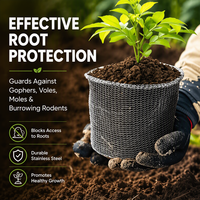 Panier en treillis métallique tricoté en acier inoxydable 304, protection racinaire pour plantes, anti-campagnols, rongeurs et taupes, pour arbres, légumes, fleurs et bulbes