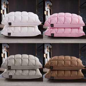 1000g Healthy Hilton Sleep Hotel <span class=keywords><strong>Goose</strong></span> Down Twisted Bread Shape Neck Bed Pillow <span class=keywords><strong>5</strong></span> Star Hotel 48x74 Almohada Hilton Down Pillow - Product Image 4