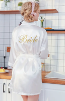 Broderie mariée Robes de demoiselle d'honneur soie Robe de mariée Robe de chambre Kimono femmes Satin fête peignoir chemise de nuit vêtements de nuit