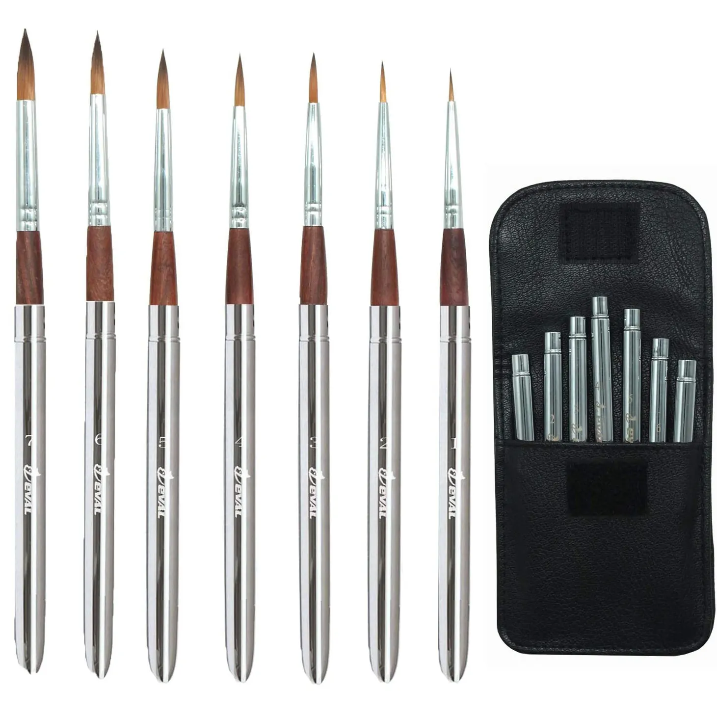 EVAL New Design Paint Brush Set - Deluxe Travel Paintbrush Set Oil Brush Nylon for Watercolour Artists Handmade Metal