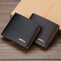 Dompet Retro Pola Buaya Pendek Pria Dompet Kulit Tempat Kartu Kreatif Fashion Sederhana