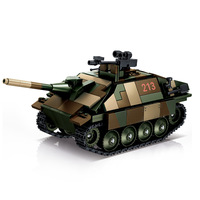 Modèle de chasseur de chars Hetzer de la Seconde Guerre mondiale, jouet éducatif de construction en blocs, jouet de construction en plastique ABS à assembler soi-même