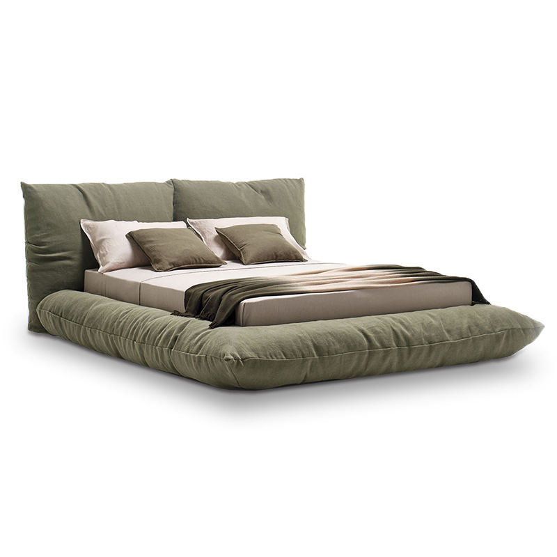 Nordic Minimalist Bouclé Upholstered Bed Frame