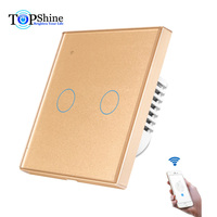Interruptor táctil de Wifi con función de Control remoto RF433 para automatización del hogar, 1, 2, 3 y 4 bandas, UE, Reino Unido