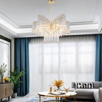 Nouveau lustre moderne de luxe en cristal, luminaire suspendu LED pour la maison et l'hôtel