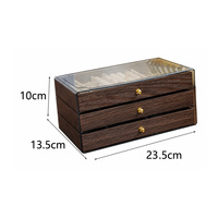 Boîte de rangement pour bijoux en bois de noyer de luxe, avec doublure en velours doux, anti-poussière, pour bagues, boucles d'oreilles, colliers