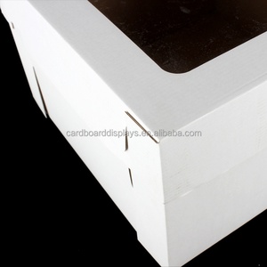 Hot Sales White Corrugated Cake <b>Box</b> Square Tall Cake <b>Box</b> with PVC Window - Product Image 3
