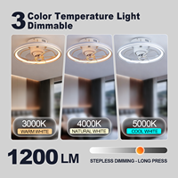 Ventilateur de plafond en acrylique et métal de 19 pouces avec lumière, fonction oscillante, moteur DC intelligent pour la circulation de l'air, personnalisable OEM