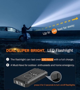 Xách tay năng lượng mặt trời Power Battery Pack Led đèn pin 36000mAh từ được xây dựng trong cáp không dây Trạm Sạc năng lượng mặt trời ngân hàng điện - Product Image 5