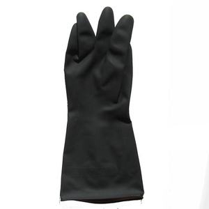 ถุงมือยางแนวอุตสาหกรรมยาว140ก. 35ซม. 14<span class=keywords><strong>นิ้ว</strong></span>สีดำด้านนอกสีส้มด้านในเป็นเพชร - Product Image 6