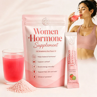 Complément alimentaire pour l'équilibre hormonal féminin, pour l'humeur, l'énergie, la santé du cycle, saveur fraise kiwi, multivitamine en poudre quotidienne pour femmes