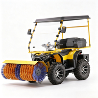 Véhicule utilitaire tout-terrain 4x4 à essence 300cc pour adultes avec balayeuse à neige, brosse avant et toit, modèle OEM