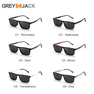 Lunettes de soleil Grey Jack TR90 noires polarisées UV400 pour la conduite de nuit, protection solaire, unisexe, mode et tenues - Product Image 2