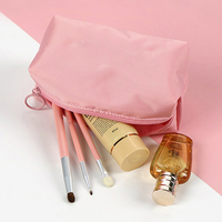 Sac à cosmétiques en Nylon à fermeture éclair, Logo personnalisé, Mini sac de maquillage, Portable, de lavage pour les voyages, trousse de cosmétiques, boîte de rangement