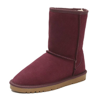 Bottes d'hiver classiques unisexes mi-mollet en daim, doublées de fourrure chaude, antidérapantes, pour l'extérieur, avec plusieurs choix de couleurs