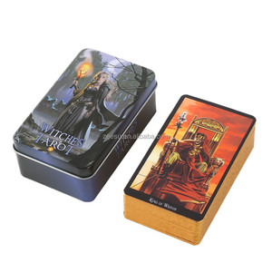 HANAHIN Baraja de Cartas del Tarot con Lámina Dorada, Estuche de Hierro de Lujo, Impresión a Todo Color, Cartas de Oráculo Portátiles, Guía para Fiestas Familiares - Product Image 3