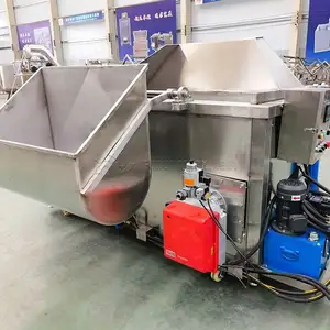 Chips-Fritteumaschine / Hochwertige kontinuierliche Förderbandmaschine für gefrorenen Reis Kartoffel Pommes Frites Huhn automatisierte Tieffritteumaschine