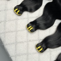 Cheveux humains vierges bruts de grade 12A, double épaisseur, tissage indien, sans nœuds, pour femmes noires, lots de mèches ondulées