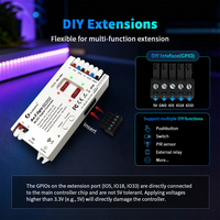 Contrôleur de bande LED numérique WLED RF 2,4G GLEDOPTO AeX2gis à double canal avec port de programmation et microphone