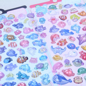 Adesivi 3D a Rilievo di Animali Marini, Divertenti <span class=keywords><strong>Sticker</strong></span> in Resina Cristallina per Bambini, Decorazioni Moderne per Bambine e Neonati - Product Image 3