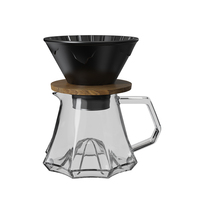 Carafe à café de luxe 450 ml en verre irisé à changement de couleur avec base surélevée, ensemble professionnel en céramique écologique pour café filtre