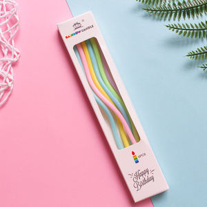 Décoration d'<span class=keywords><strong>anniversaire</strong></span> pour enfants, <span class=keywords><strong>bougies</strong></span> en forme de gâteau, feux d'artifice, <span class=keywords><strong>bougies</strong></span> fines incurvées, colorées, longues, pour gâteau de fête - Product Image 1