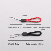 Tali Jari Pendek Kepang untuk Ponsel, USB & Kunci, Tali Tangan Anti Hilang Multi Warna dengan Cincin Pengikat, Tali Jari Mini