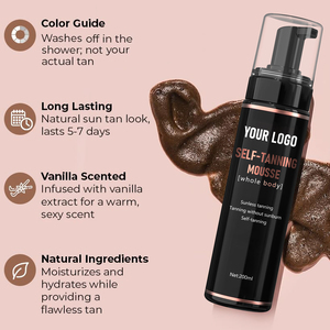OEM/ODM <span class=keywords><strong>mousse</strong></span> <span class=keywords><strong>autobronzante</strong></span> personnalisable en bronze naturel biologique lotion de protection contre les coups de soleil pour tout le <span class=keywords><strong>corps</strong></span> <span class=keywords><strong>mousse</strong></span> de bronzage sans soleil foncé - Product Image 2