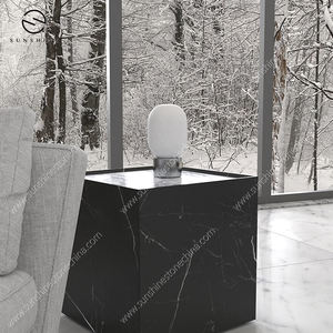 Table basse en marbre de luxe moderne personnalisée en chêne durable Mobilier d'appoint de style ferme pour l'entrée du salon - Product Image 4