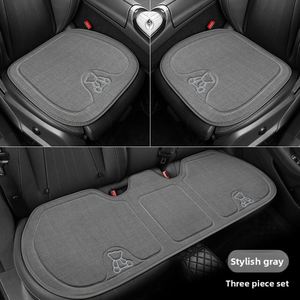 All Season Breathable Linen Car Seat Cushion 3pcs Set Jacquard Embroidery Anti Slip Driver Seat Rear Seat <b>Pad</b> - Product Image 2