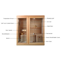 Taille personnalisée 2 personnes bain fermé intérieur sauna maison bois infrarouge hammam avec 6kw puissance et ordinateur panneau de commande