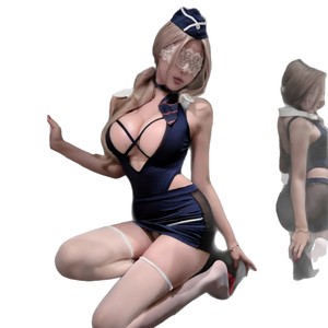 Conjunto de Falda Ajustada Lemon Story Lingerie para Azafata, Disfraz de Mujer con Corte en V Profundo, Uniforme para Juego de Roles - Product Image 5