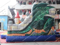 Maison de rebond avec toboggan Dragon Knight Combo en gros petits enfants anniversaire saut château maison gonflable videur gonflable pour les enfants