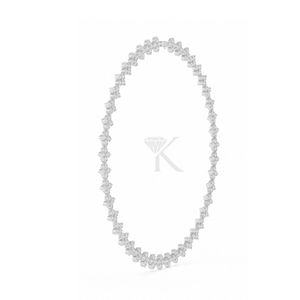 Collar de tenis con racimo de tréboles de diamante, chapado en plata, con diseño floral natural, de cuatro hojas cultivadas en laboratorio, estilo eternidad, de lujo nupcial - Product Image 4