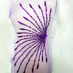 3D Đầy Màu Sắc Hoa Lưới Thêu Rhinestone Ren Đính Đính Với Sequins DIY Ren Vải <span class=keywords><strong>Trim</strong></span> Cho Quần Áo Phụ Kiện - Product Image 2