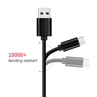60W Tipo-c USB 3ft 6ft Cable de carga rápida Nylon trenzado 5Gbps Transferencia de datos de súper velocidad 180 grados