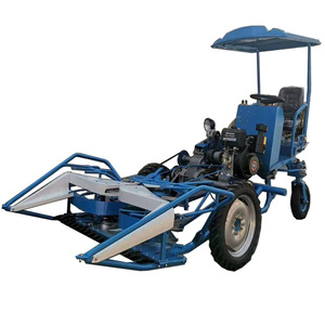 Mini cosechadora azul con transmisión por engranajes, fácil de operar para la cosecha de hierba y caña. - Product Image 4