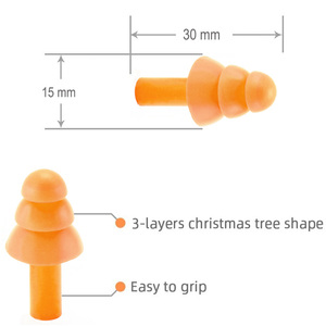 سدادات أذن سيليكون قابلة لإعادة الاستخدام, سدادات أذن من السيليكون قابلة لإعادة الاستخدام لإلغاء الضوضاء للسباحة والحفلات الموسيقية - Product Image 2