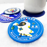 Sous-verres en silicone PVC au design personnalisé de la nouvelle mode Sous-verres ronds en caoutchouc PVC noir pour boissons Tapis pour tasses