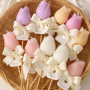 Candele di Lusso Personalizzate e Creative al Profumo di Tulipano in Cera di Soia, Elegante Ornamento da Tavolo per Pasqua, Ramadan, Festa del Papà - Product Image 2