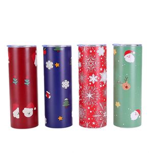 Gobelet isotherme à motif de Noël, couvercle transparent, double paroi sous vide, gobelet de voyage créatif imprimé, portable, 20 oz, gobelet pour voiture - Product Image 5