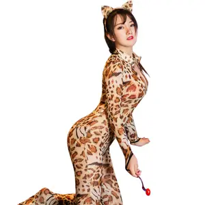 Women Sexy Leopard grain Lingerie Underwear High Elasticity Bodysuit Hot Porn Cosplay Sexy Lingeries Costumes