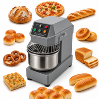 Mélangeur à spirale professionnel intelligent à double vitesse et double action pour boulangerie, bol en acier inoxydable, minuterie automatique, pour pâte à pizza et farine