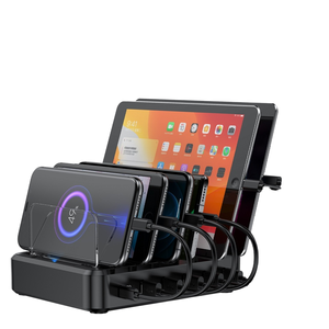 แท่นชาร์จโทรศัพท์หลายช่องอุปกรณ์ชาร์จแบบเร็ว68W USB <span class=keywords><strong>6</strong></span>พอร์ตสำหรับ <span class=keywords><strong>iPhone</strong></span> iPad Type C PD - Product Image 1