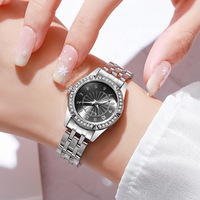 Jam Tangan Kuarsa Wanita Jam Tangan Wanita Modis Bertatahkan Berlian Jam Tangan Wanita Bergaya Segar Dial Kecil Hadiah untuk Anak Perempuan Biru Es
