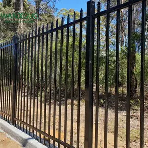 Panneaux de clôture extérieurs ornementaux en acier revêtus de poudre de métal Vente en gros